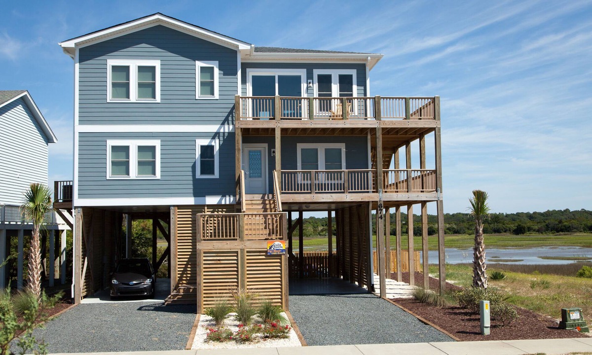 Holden Beach House | 5 Bedroom 2nd Row Home with Heated Pool and Spectacular Marsh and Ocean Views
