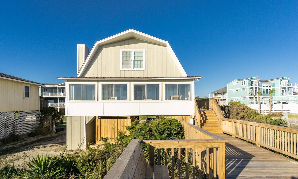 Yaupon Beach House | Beach Barn: Dog-friendly, Oceanfront Home with Sun Deck