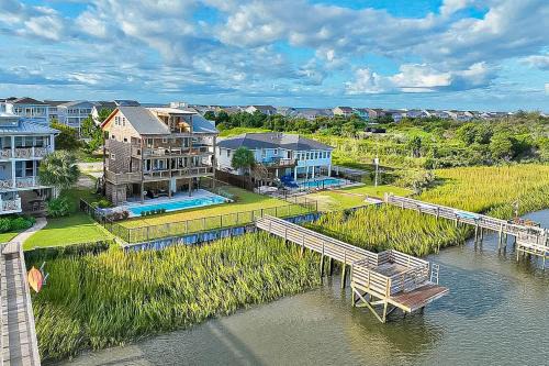 Holden Beach House | Custom home on the Intracoastal with water views, pool, dock, & decks
