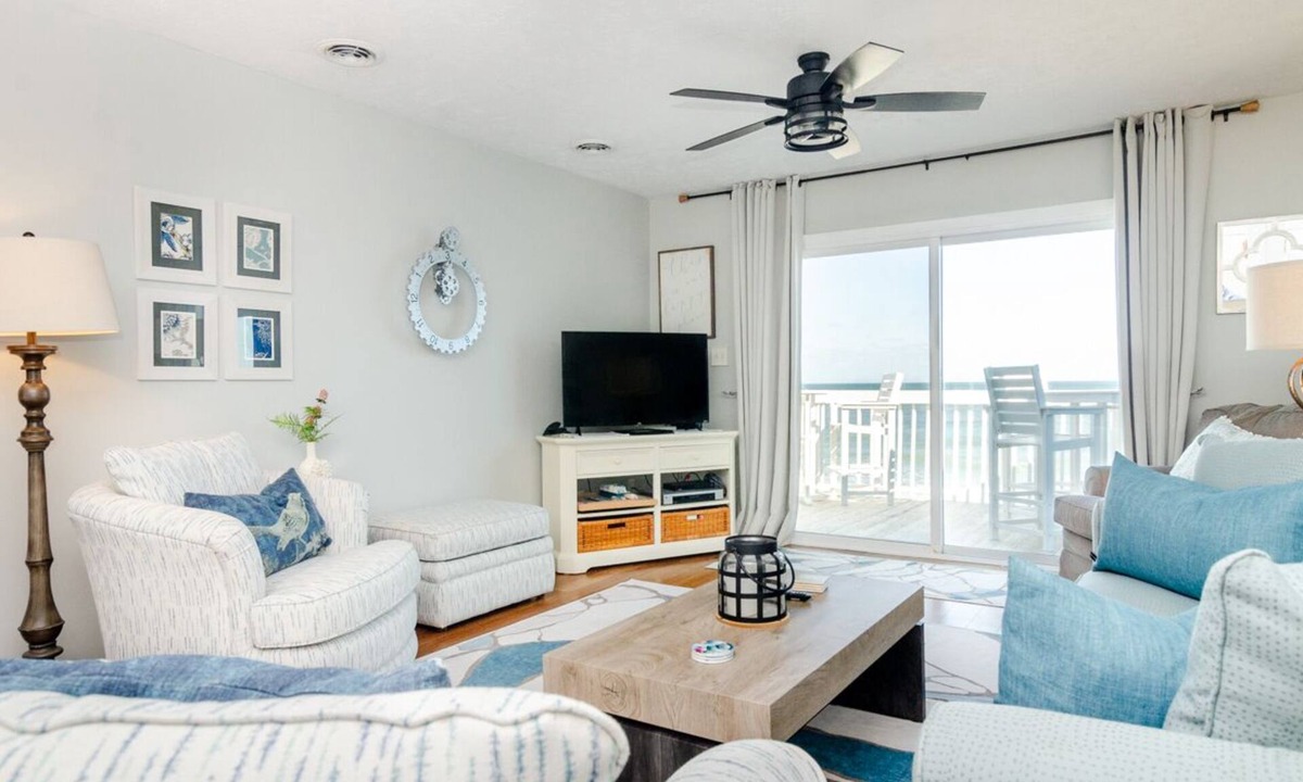 Kure Beach Condo | Expansive views from top floor Ocean Dunes condo!