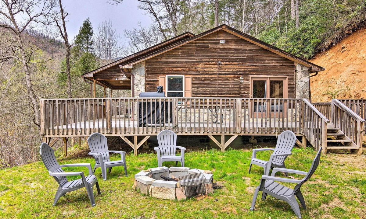 Marion Cottage | Fire Pit & Mtn Views: Charming Marion Cabin!