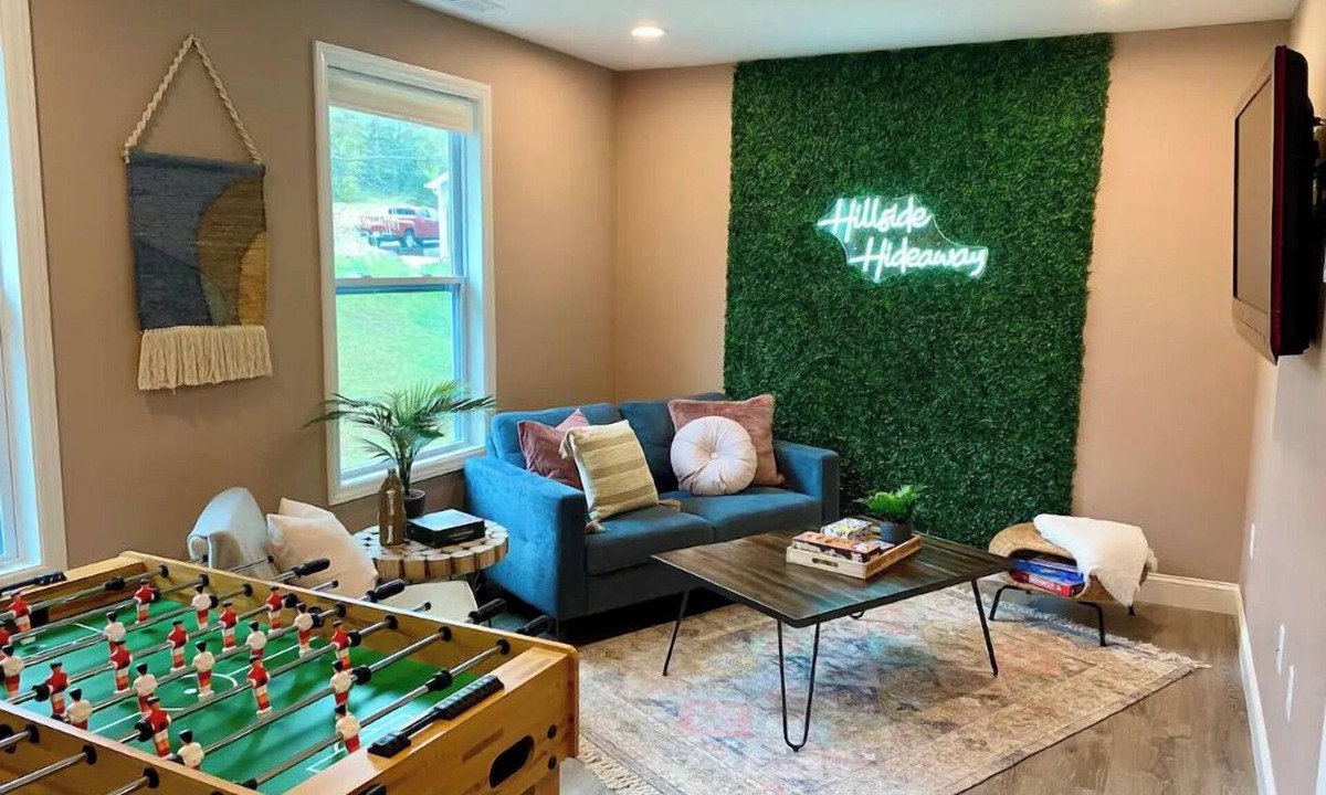 Canton House | Hillside Hideaway Boho 3BR Home w Gameroom, Waffle Bar, Gas Fire Pit, Mtn Views!
