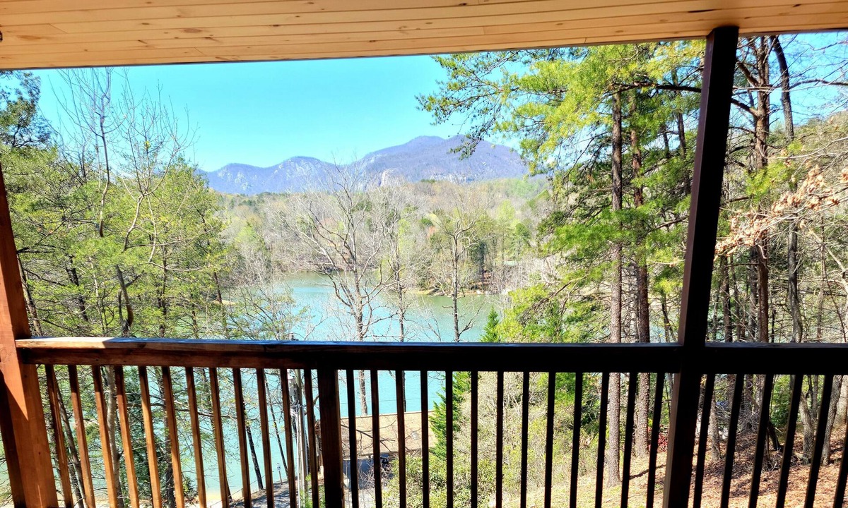 Lake Lure Cabin | HugeLAKE/MOUNTAIN Views- private BEACH/Hottub/pets/canoe/firepit/lake/beach OPEN