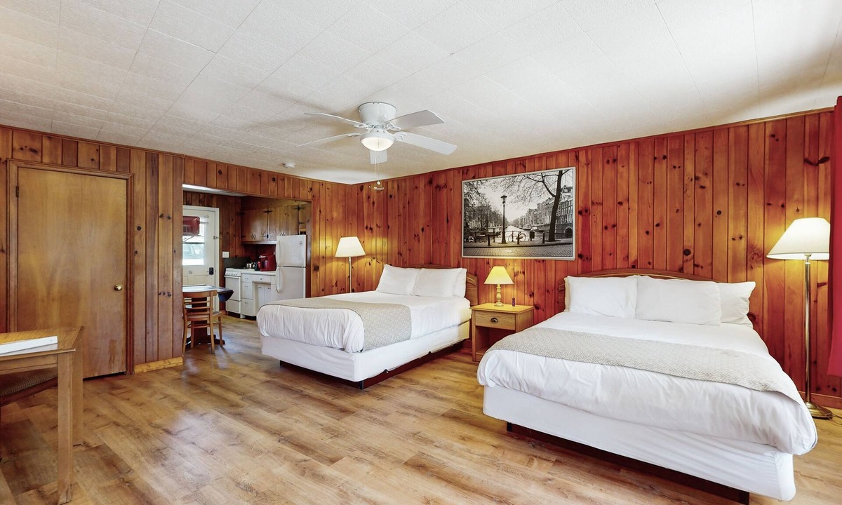 Flat Rock Condo | Lakeview studio condo with pool, fire pit, canoes & paddle boats, tennis, & WiFi