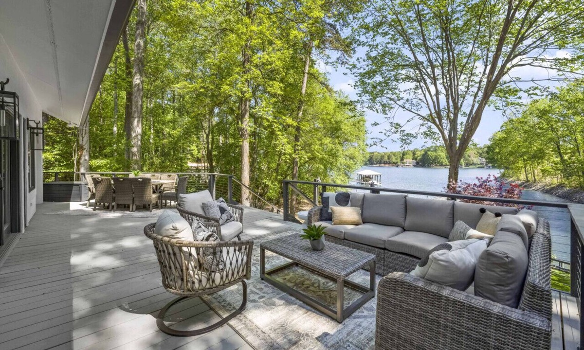 Mooresville Villa | Living the Dream: Luxurious Lakeside Home with New Private Pool and Poolhouse