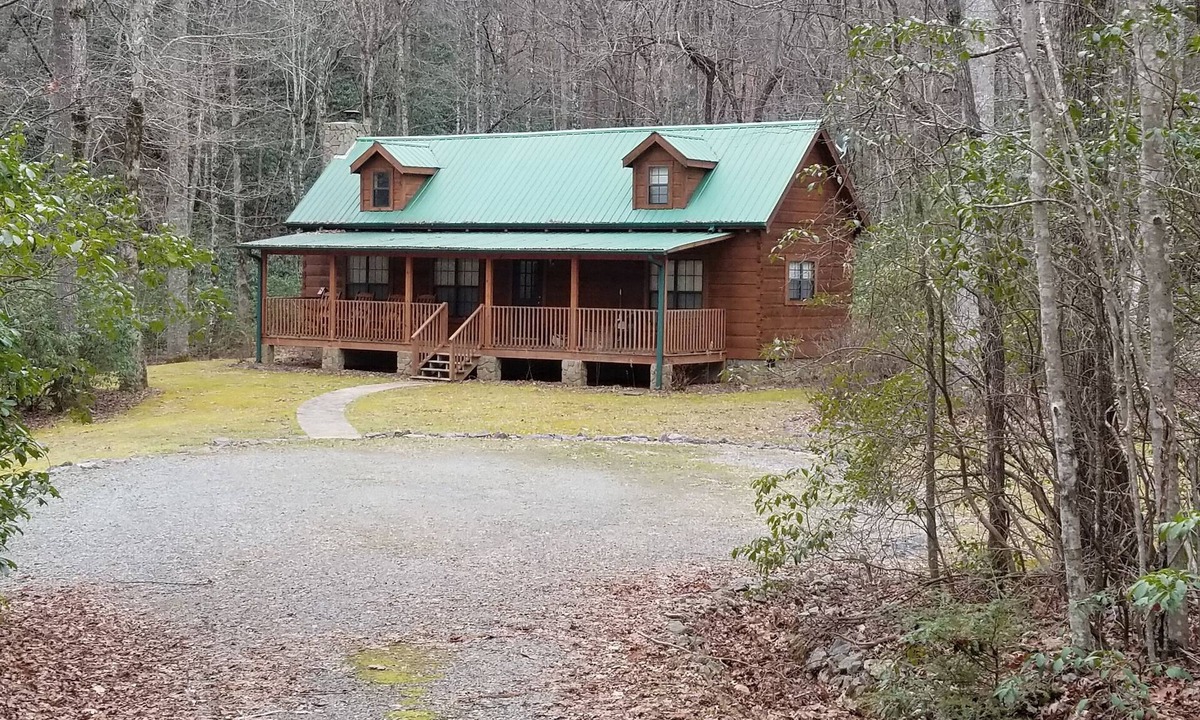 Cedar Mountain Cabin | Log Cabin, Trout Pond on 17 Acres, Near Dupont State Forest, very private