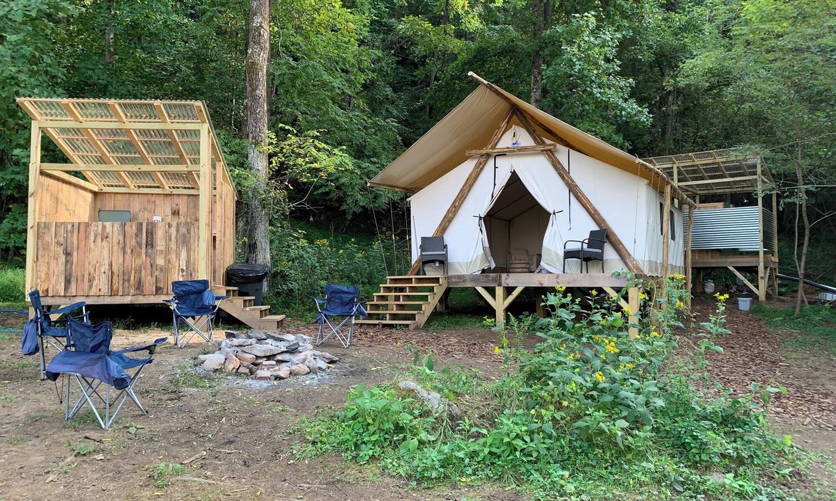 Moravian Falls RV Rental | Mountaintop Glamping Tent at Growing Faith Farms