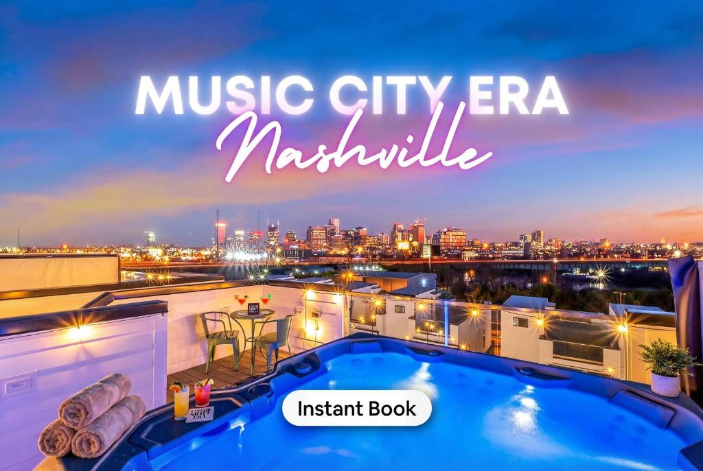 Katie Hill Neighborhood House | NEW Nash Eras - Rooftop Decks with Hot Tub - 15 Beds