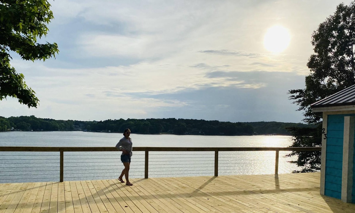 Steele Creek Cabin | New Waterfront Cabin on the Large Sundeck #21 by RedAwning