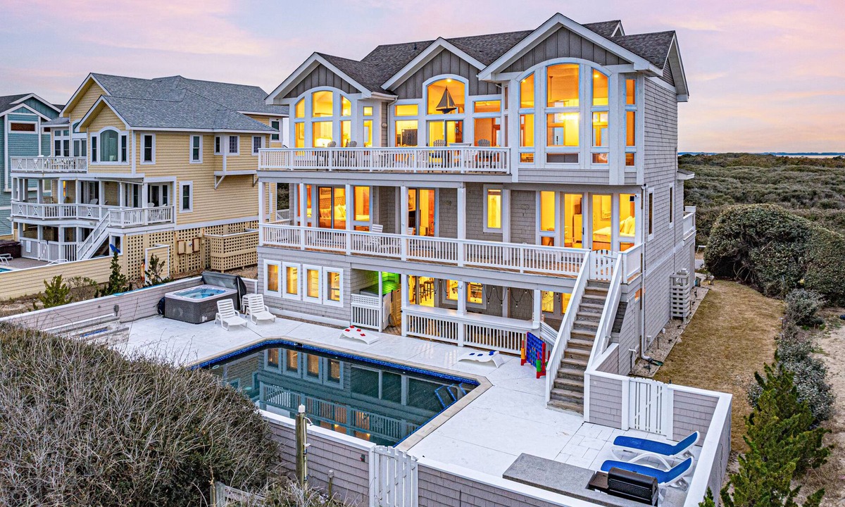 Corolla House | Oceanfront, Game Room, Decks, Heated Pool, Hot Tub, Ocean Views, Fully Loaded