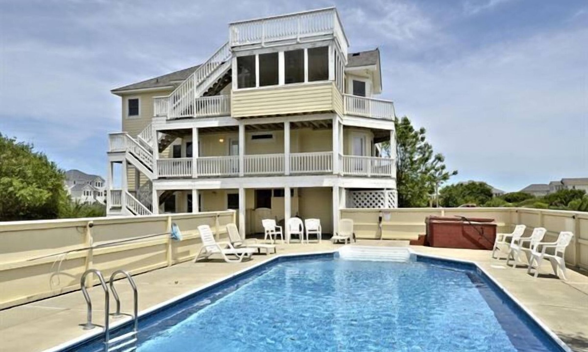 Whalehead Beach House | ONLY 500 feet to beach with views of ocean and sound! Pool, HotTub, Pets