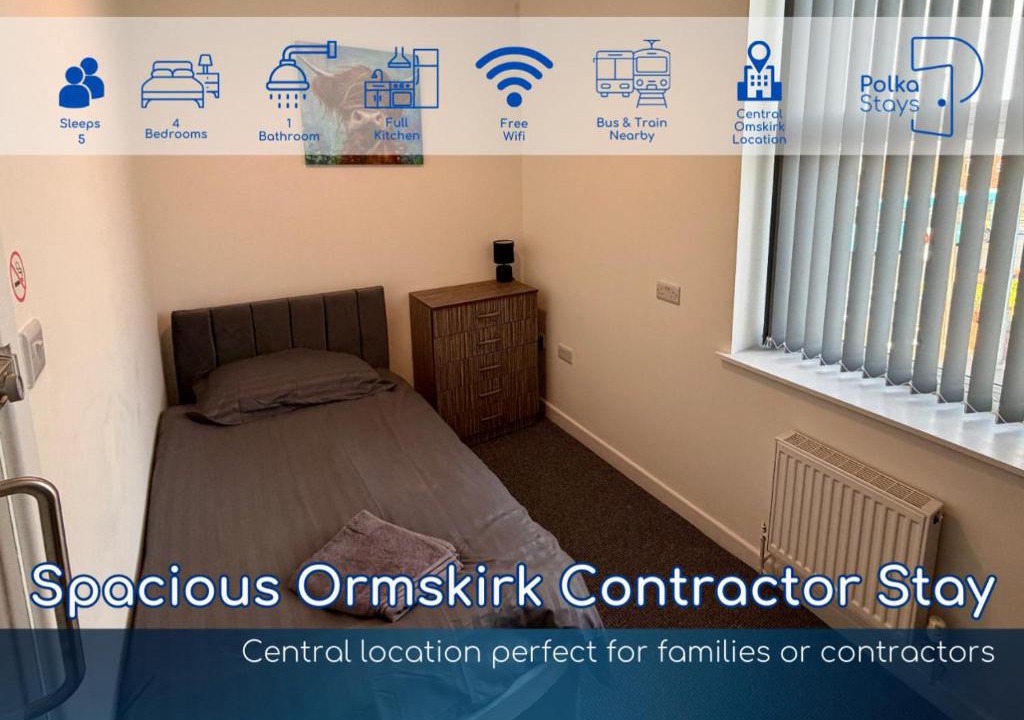 Ormskirk Apartment | Spacious Ormskirk Contractor Stay by PolkaStays