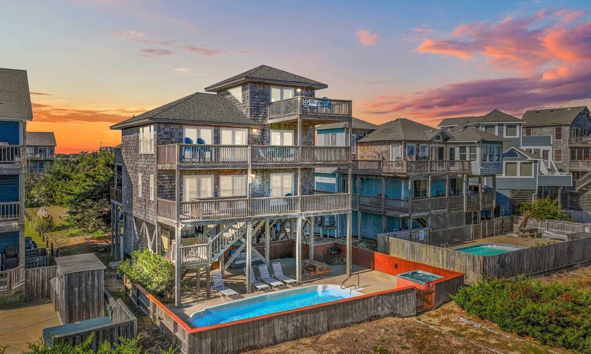 Salvo House | SUMMER SAVINGS - Oceanfront Dog Friendly Home with Pool, Hot Tub, and Game Room