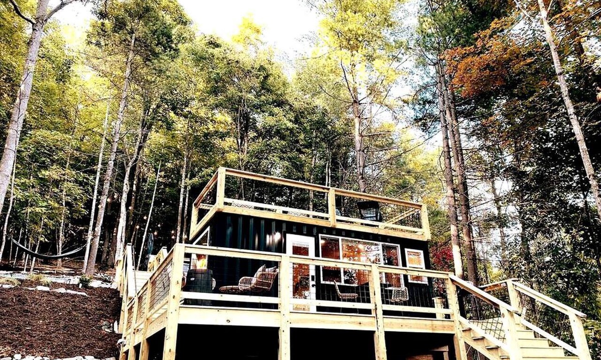 Todd Cabin | Tiny Luxe Living: Todd, NC Retreat with Hot Tub and Breathtaking Deck Views