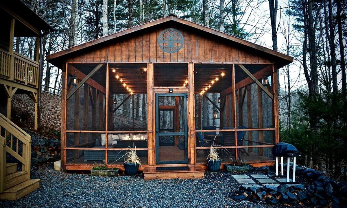 Todd Cabin | Tiny Luxury Getaway: Cabin in Todd, North Carolina with Hot Tub, Scenic Views, and Lounge Perfection