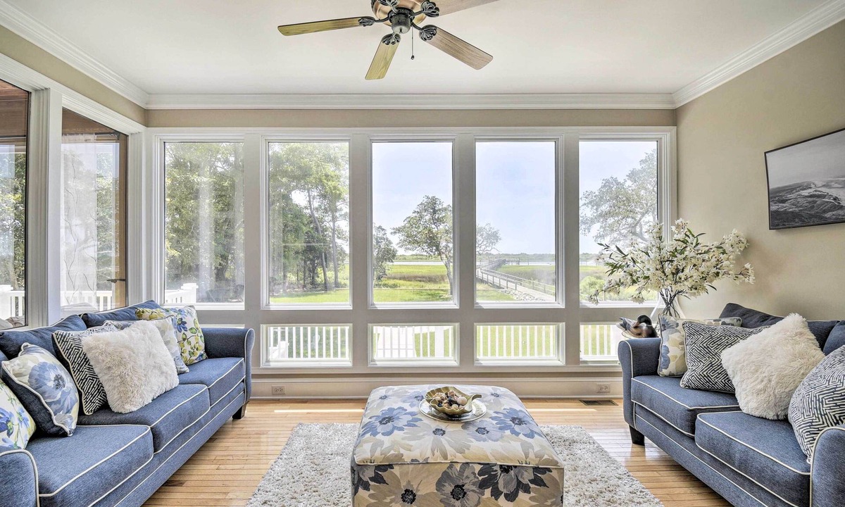 Sea Trail House | Waterfront Sunset Beach Escape w/Dock & Golf View