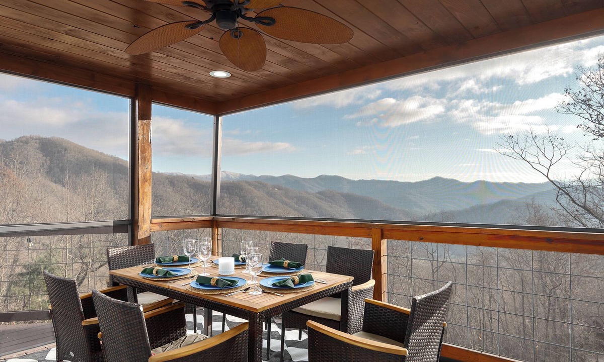Bryson City Cabin | Wengen Chalet - Outdoor Theater, Views, Sauna, Cold Plunge, Hot tub, Firepit