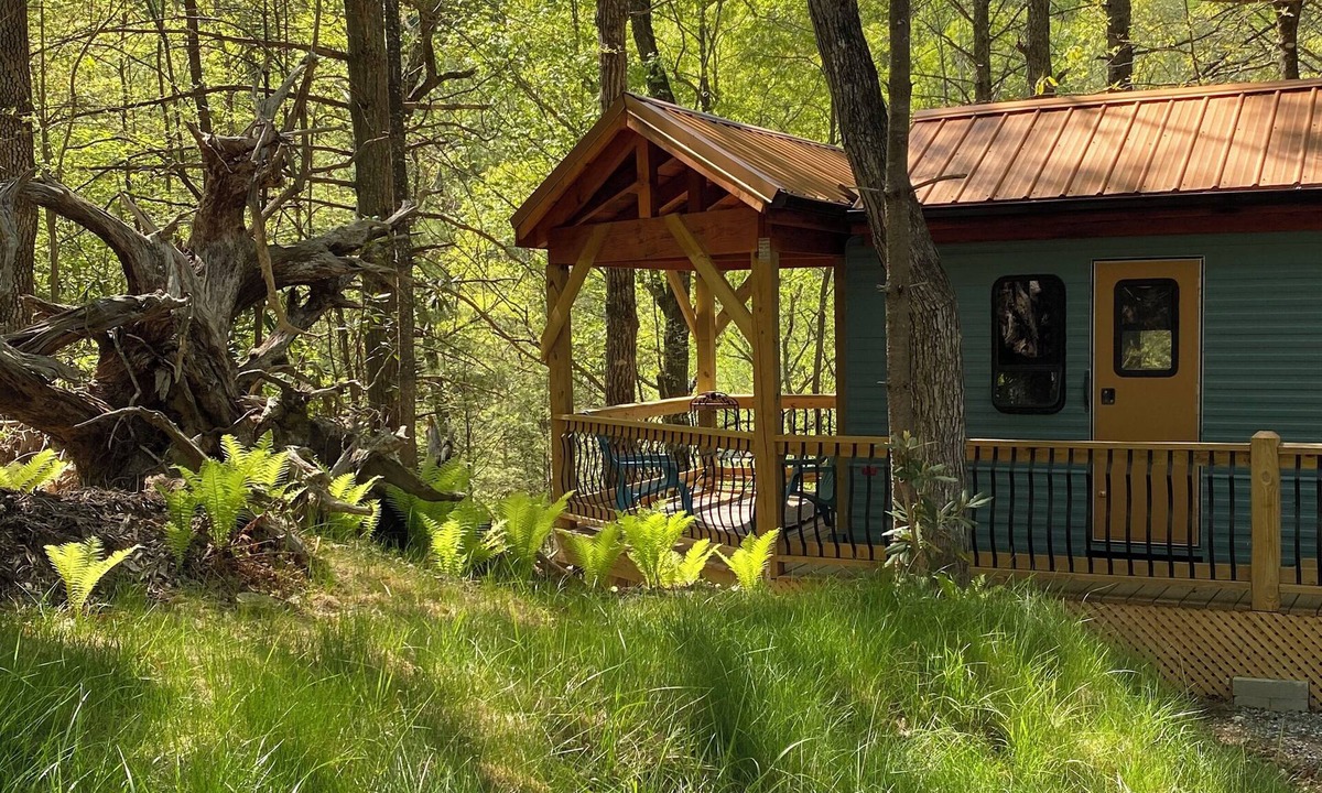 Deep Gap House | “Wild Blue Yonder “is a camper set up on a permanent foundation