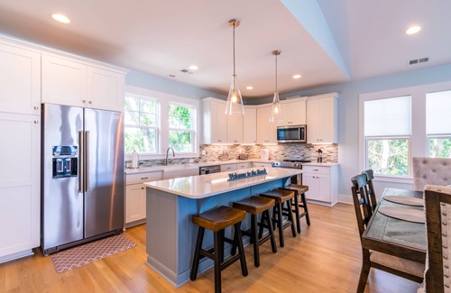 Kure Beach House | Brand NEW! | Luxury Townhome | 2 Master Suites | Elevator | Pool and ocean view