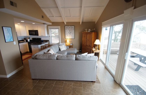 Colington Harbour House | CH235- Soundfront- 3 BRs, Boat Dock, Screened Porch, Com Pool, Marina/Tennis!