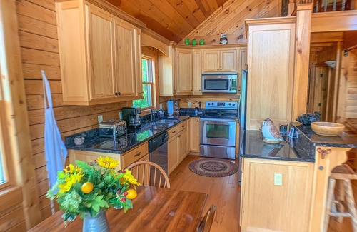 West Jefferson Cabin | Cozy Cabin with Wi-Fi & Views @ Over the River