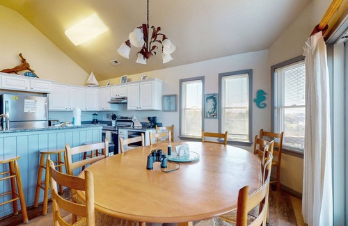 Buxton House | Dog-friendly, sound-front home with 2 sundecks, fireplace, & private hot tub