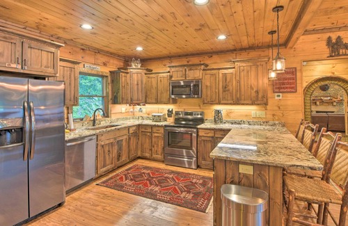 Topton Cabin | Lakefront Lodge w/Decks, Hot Tub, Game Room & More