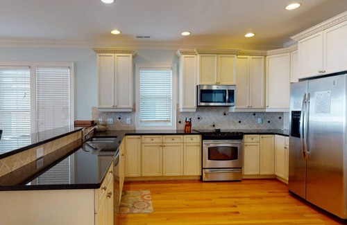 Kure Beach House | Large Townhome w/Ocean View, Near Beach, Food + Pier, 2 Decks, Elevator, Dogs OK