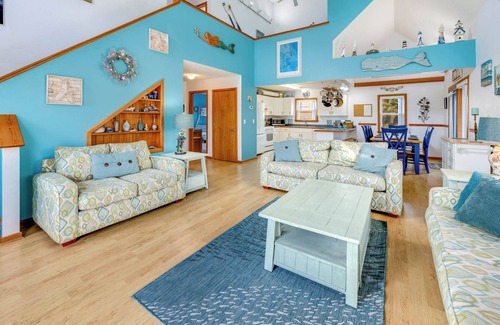 Avon House | Oceanview Dog Friendly Home in Avon w/Hot Tub, Game Room, Basketball, Smart TVs