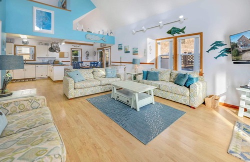 Avon House | Oceanview Dog Friendly Home in Avon w/Hot Tub, Game Room, Basketball, Smart TVs