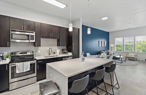 Cherry Apartment | Posh 1BD | 5 Min DT+Gym+Parking+W/D | Sleeps 6