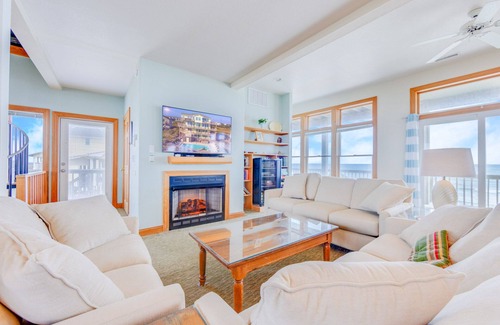 Buxton House | Premier Oceanfront Dog Friendly Home with Elevator, Hot Tub, and Tiki Bar