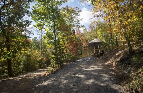 Asheville House | Secluded yurt on Blue Ridge Pay & MTS Trl with hot tub, only 15min from downtown