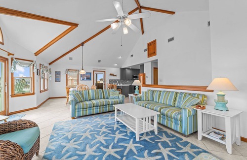 Wimble Shores House | Semi-Oceanfront Home in Salvo w/Private Pool, Hot Tub, Game Room, and Tiki Bar