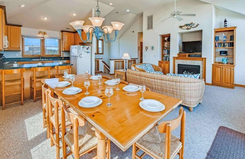 Salvo House | Semi-Oceanfront Home w/Hot Tub, Smart TVs, Beach Nearby. Fit for a Beachcomber!