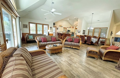 Kitty Hawk House | SS94- Waterfront- 5 BRs(3 Masters), Private Pool, Hot Tub, Dock, Comm Tennis!