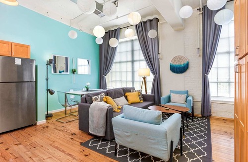 Downtown Apartment | 100 Year-Old Historic Brick 2BR Loft High Ceiling5