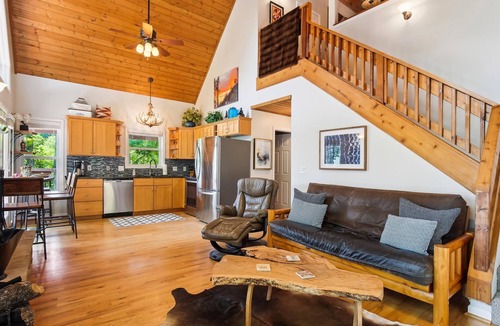 Weaverville Cabin | 16 mi to DT, Hot Tub, Fire Pit, FP, Basket Ball Court, Mt View, Secluded & Quiet