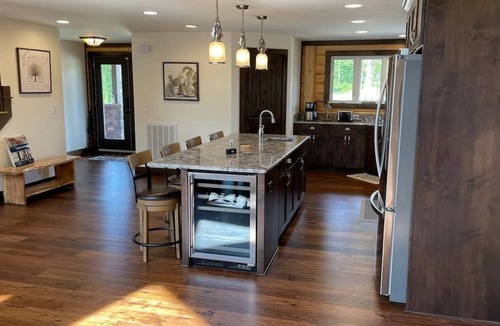 Granite Falls Cabin | 3-bedroom log cabin just steps from Lake Rhodhiss with private boat dock.