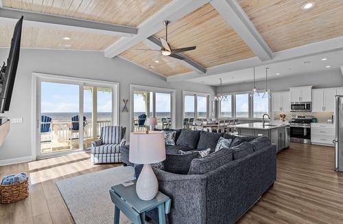 Yaupon Beach House | 6BR Oceanfront Sanctuary: Pool, Elevator, Near Pier & More