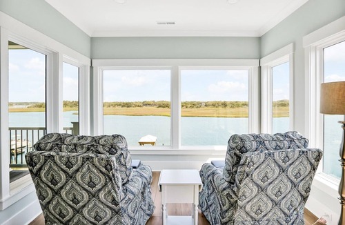 Oak Island House | 8-bedroom oceanview retreat with Pool, Hot tub, Dock with ICW views