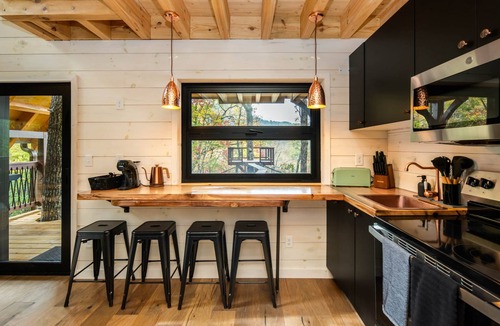 Highlands Cabin | A-Frame Treehouse with Giant Treetop Net - The Carpentree