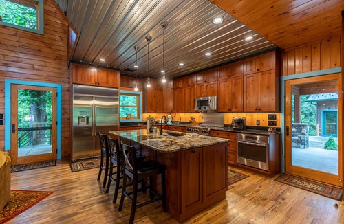 Sugar Grove Cabin | A River Mist Too - Riverfront luxury with 2 firepits, Hot Tub, Pool Table, outdoor surround sound!