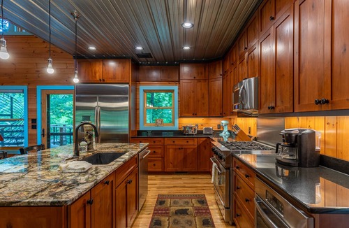 Sugar Grove Cabin | A River Mist Too - Riverfront luxury with 2 firepits, Hot Tub, Pool Table, outdoor surround sound!