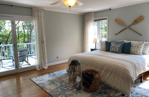 New London House | A Spirited Retreat Lakefront w/Dock, Theatre & Gameroom!