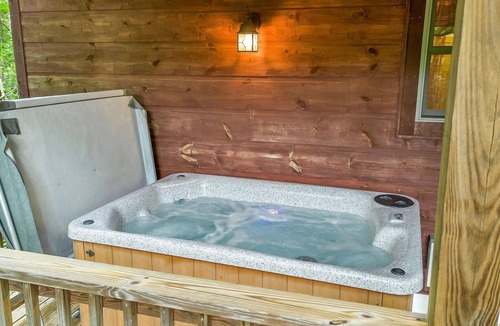 Fleetwood Cabin | Among the Laurels and Trees: Private Hot Tub + Fire Pit