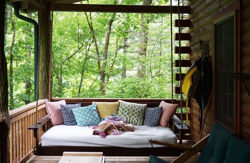 Lake Sequoyah Cabin | Authentic Highlands Log Cabin with Dock, Canoe + Fire Pit