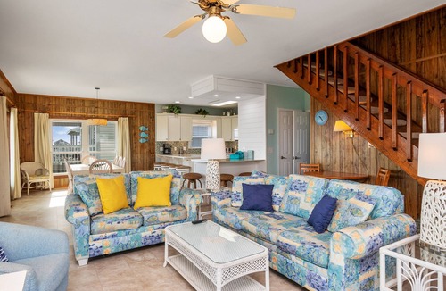 Yaupon Beach House | Beach Walkers: 5 Bed/3 Bath Sun-Kissed, Oceanfront Home with Three Large Decks