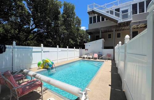 Carova Beach House | Beautiful beach home where wild horses roam free, pool,hot tub,dog friendly