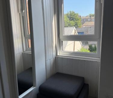 Gorgie Apartment | Bright bedroom with king side bed and share bathroom